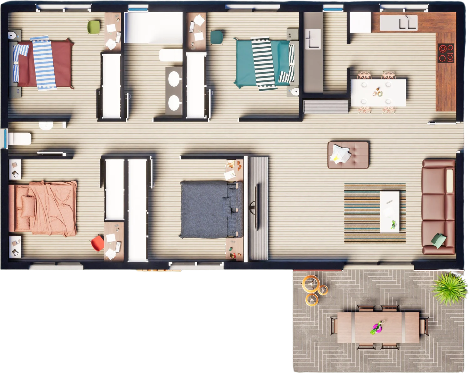 Plan 3D de la villa Laelia F5