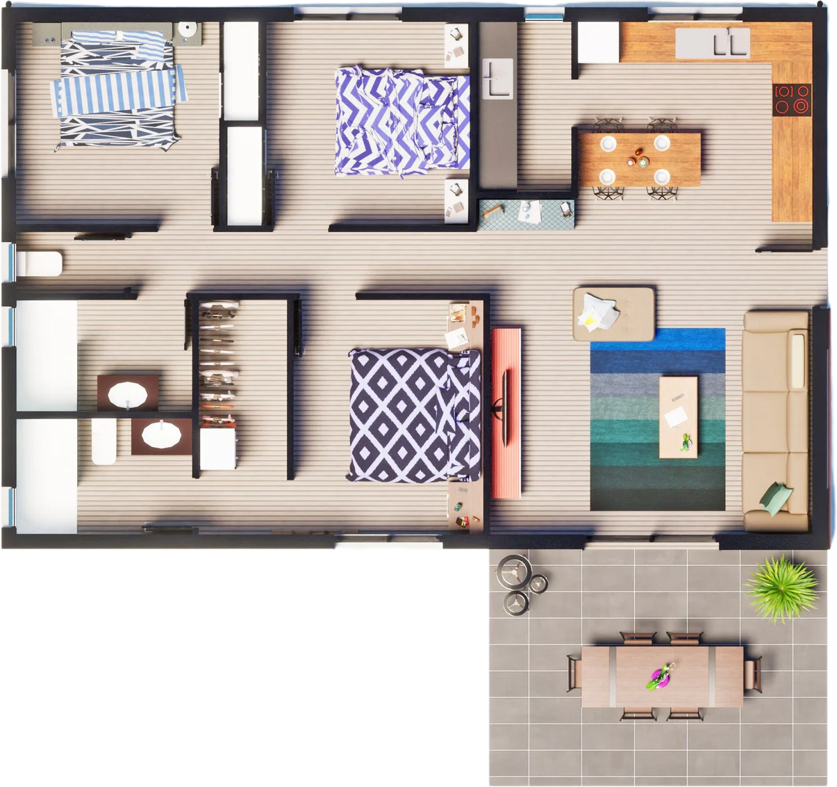 Plan 3D de la villa Laelia Jaune
