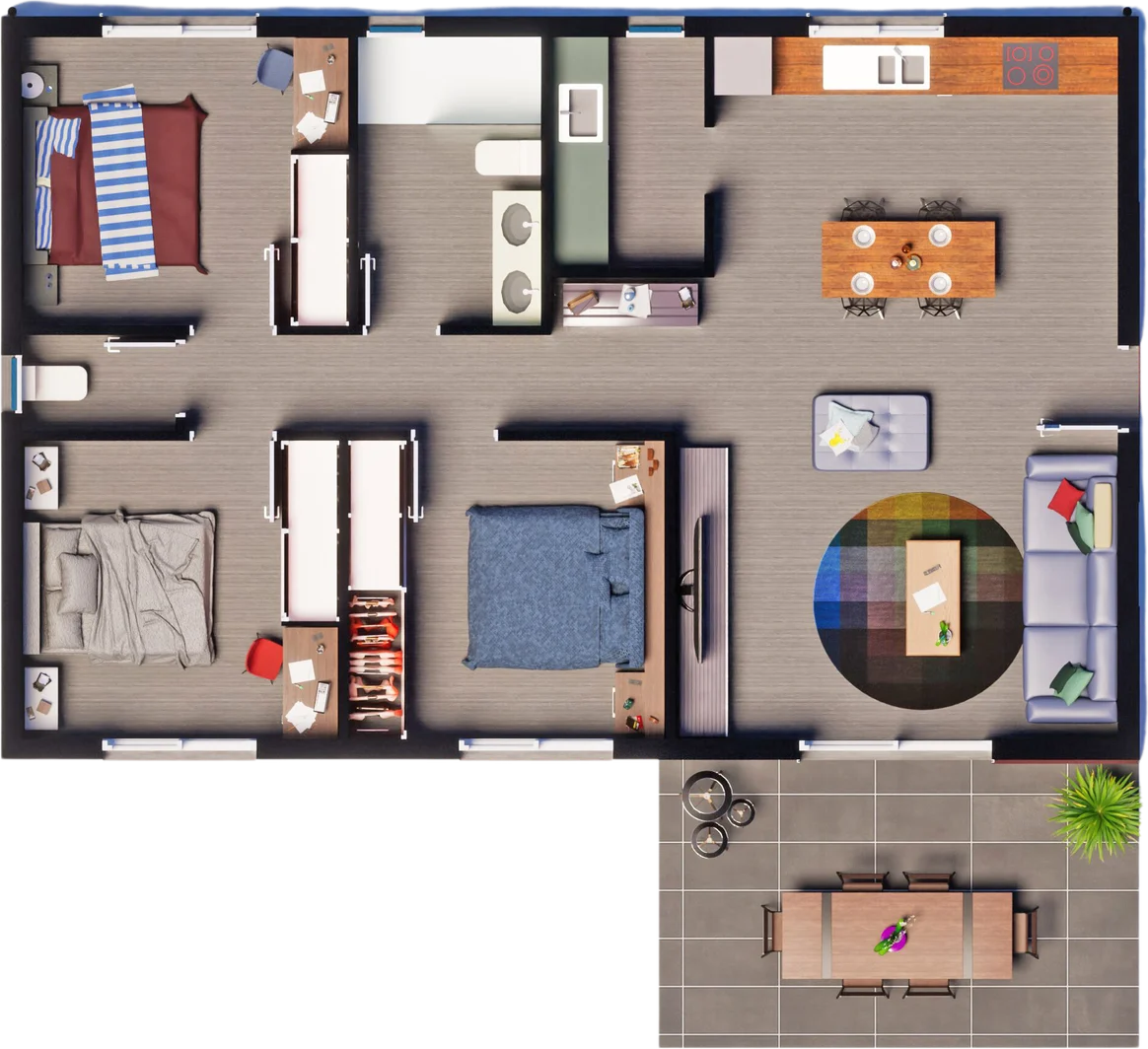 Plan 3D de la villa Laelia