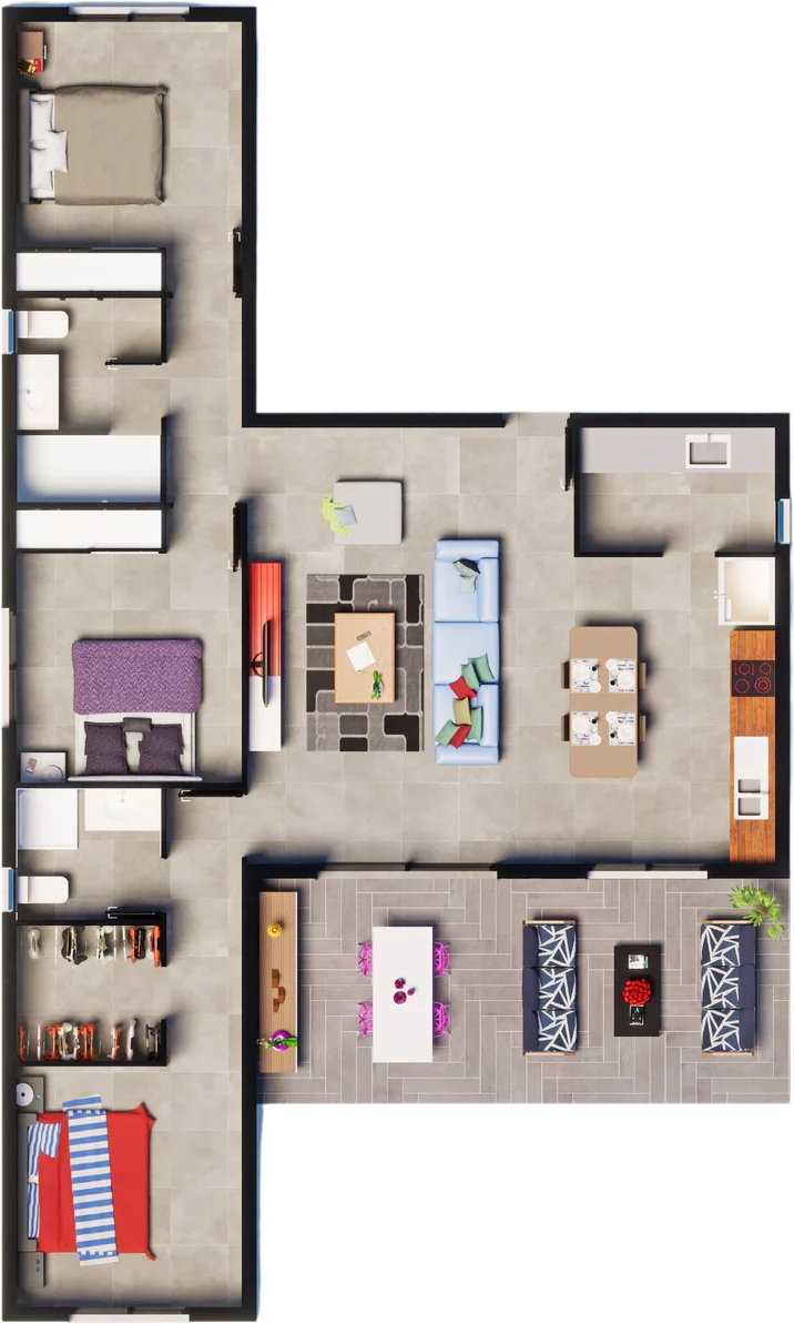 Plan 3D de la villa Telopea